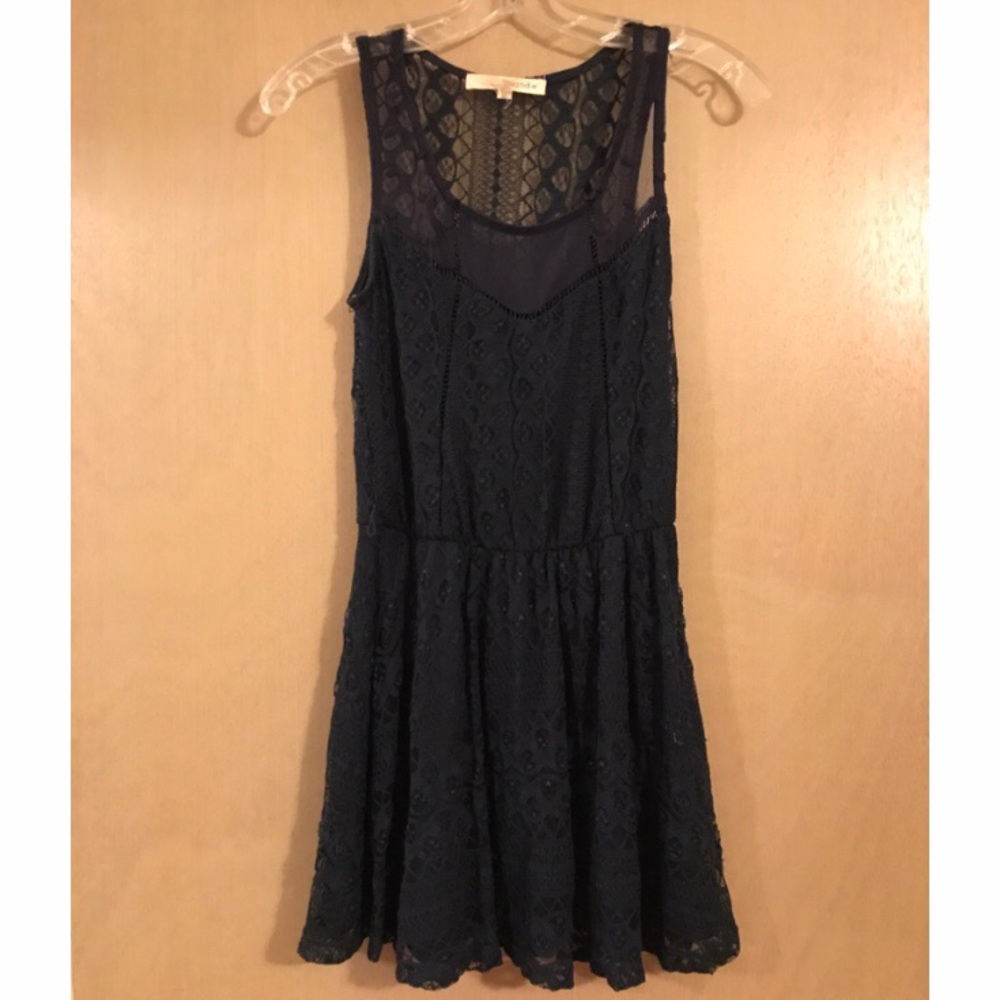Rewind Dark Navy Lace Tank Dress